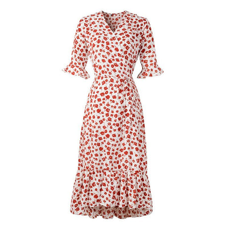 Années 40 Robe Croisée Imprimée Floral Rétro - Ma Penderie Vintage