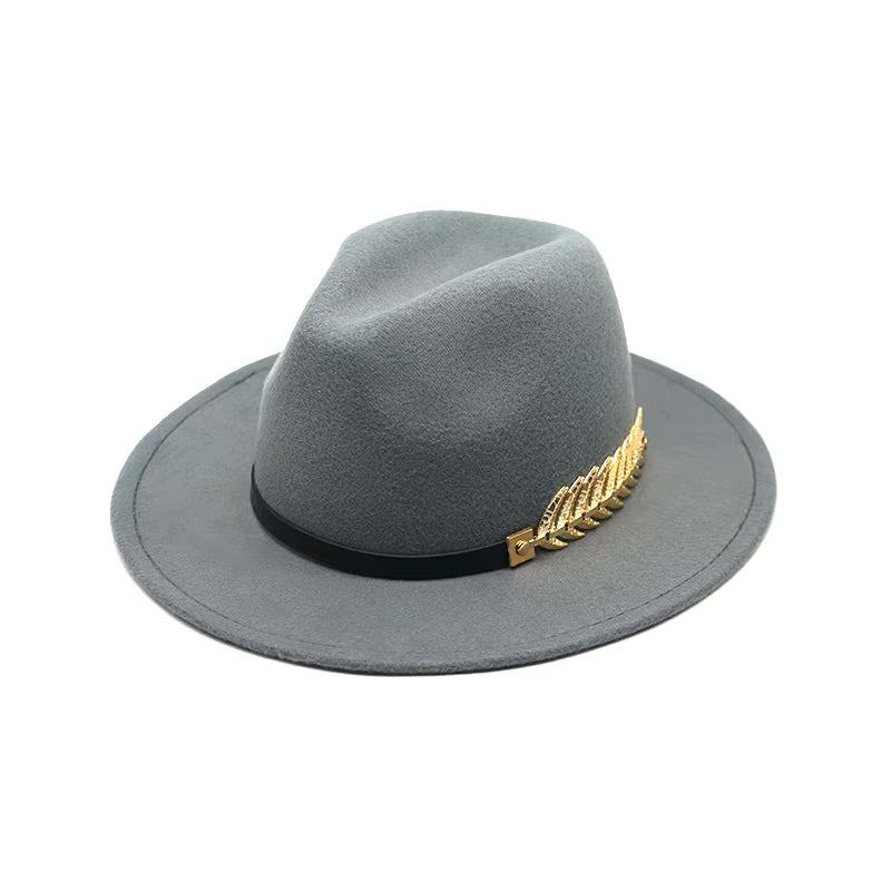 Années 80 Chapeau Vintage Fedora Plume Dorée - Ma Penderie Vintage