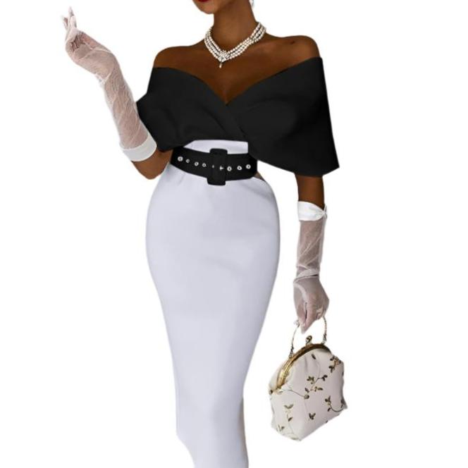 Années 50 Robe Fourreau Rétro Épaules Tombantes - Ma Penderie Vintage