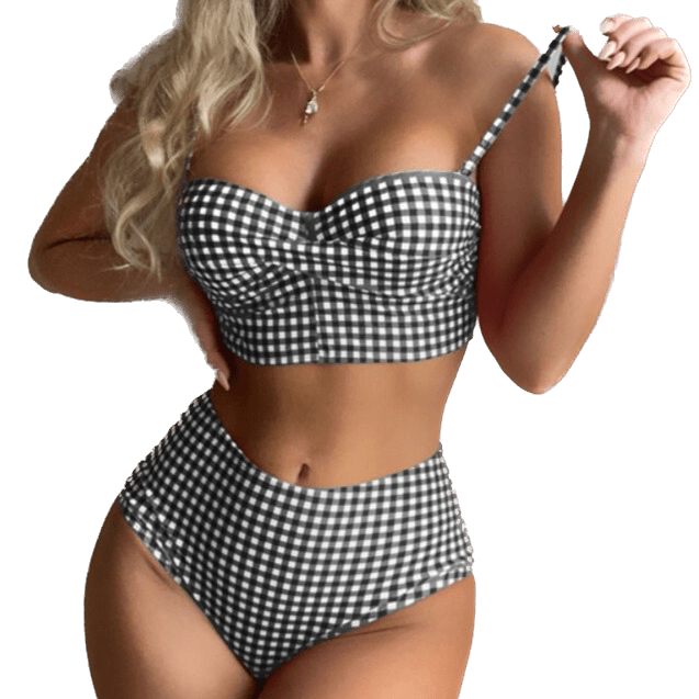 Années 80 Maillot De Bain Deux Pièces Vichy - Ma Penderie Vintage