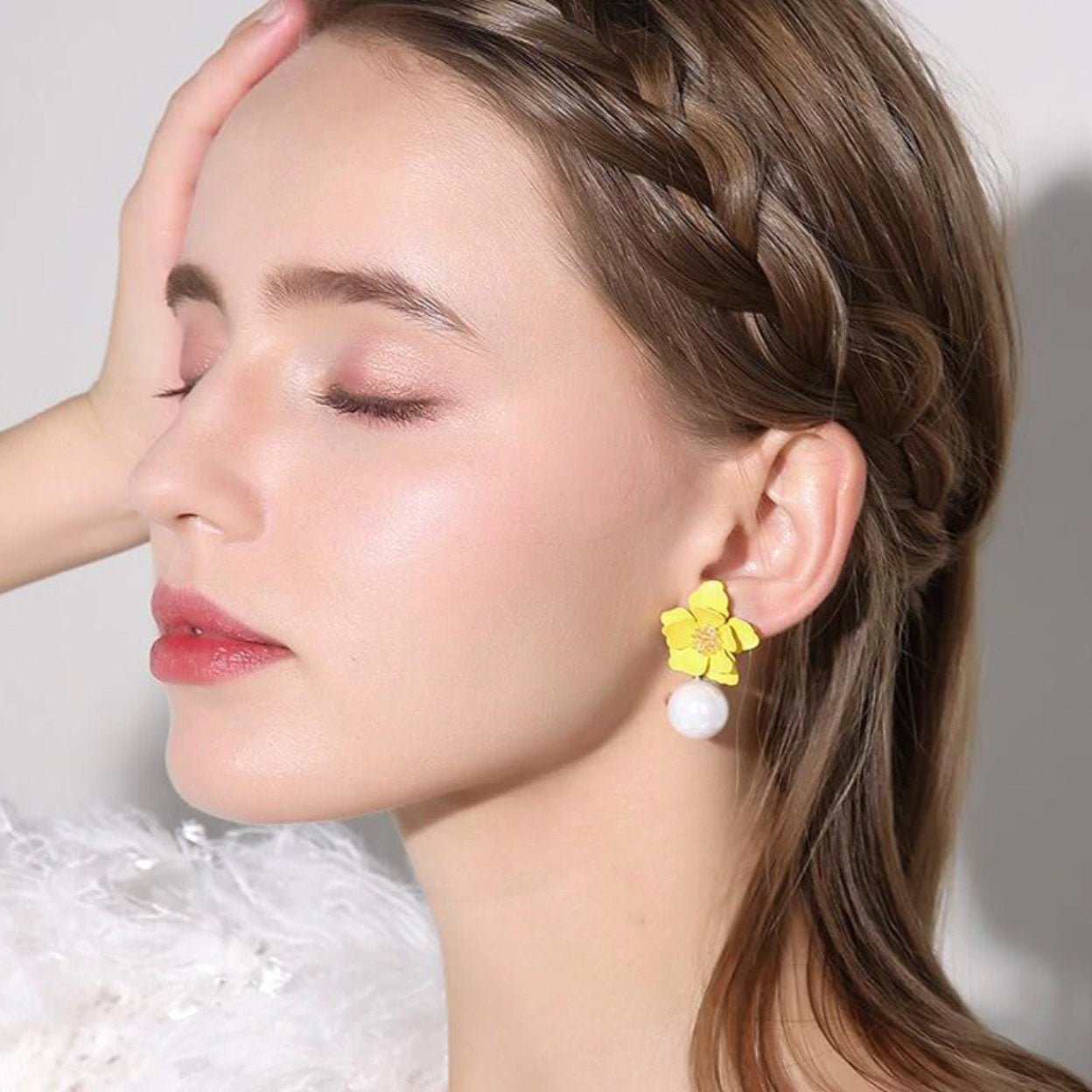 Années 40 Boucles d'Oreilles Rétro Fleur Et Perle - Ma Penderie Vintage