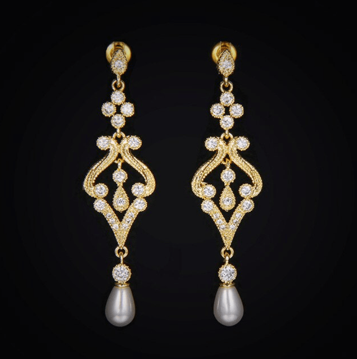 Années 20 Boucles d'oreilles Perle Art Nouveau - Ma Penderie Vintage