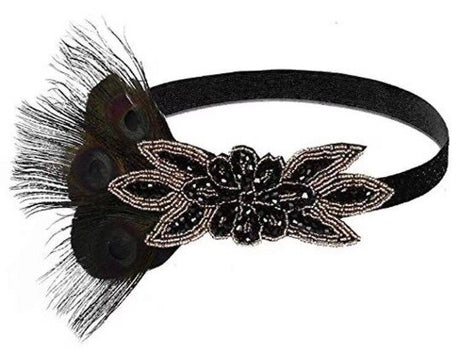 Années 20 Headband Charleston Paillettes et Plumes - Ma Penderie Vintage