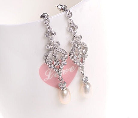 Années 20 Boucles d'oreilles Perle Art Nouveau - Ma Penderie Vintage