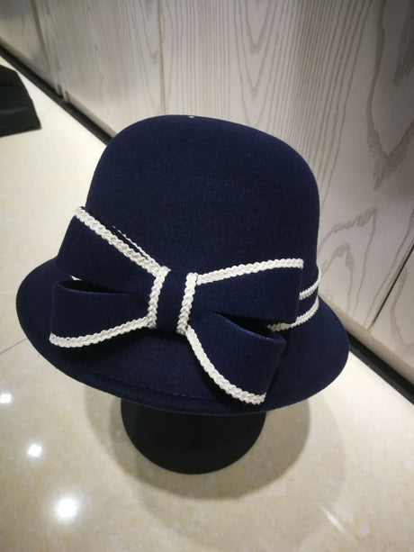 Années 60 Chapeau Derby Rétro Noeud Bicolore - Ma Penderie Vintage