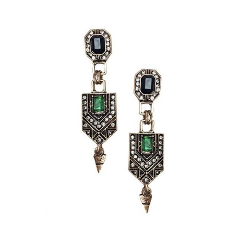 Années 20 Boucles d'oreilles Pendantes Art Deco Gatsby - Ma Penderie Vintage