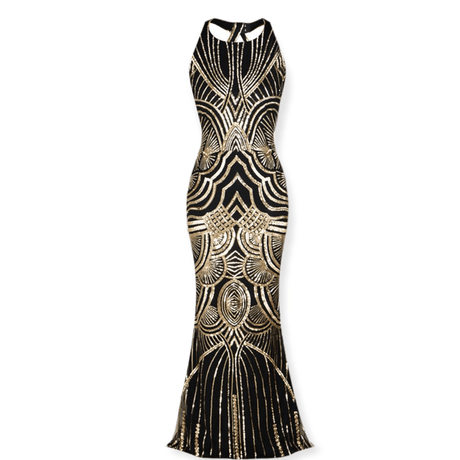 Années 20 Robe de Soirée Géométrique Gatsby - Ma Penderie Vintage