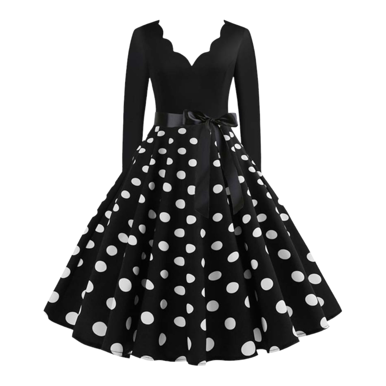 Années 50 Robe Évasée Rétro À Pois Lucille - Ma Penderie Vintage
