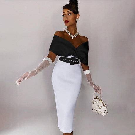 Années 50 Robe Fourreau Rétro Épaules Tombantes - Ma Penderie Vintage