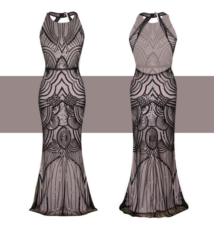 Années 20 Robe de Soirée Géométrique Gatsby - Ma Penderie Vintage