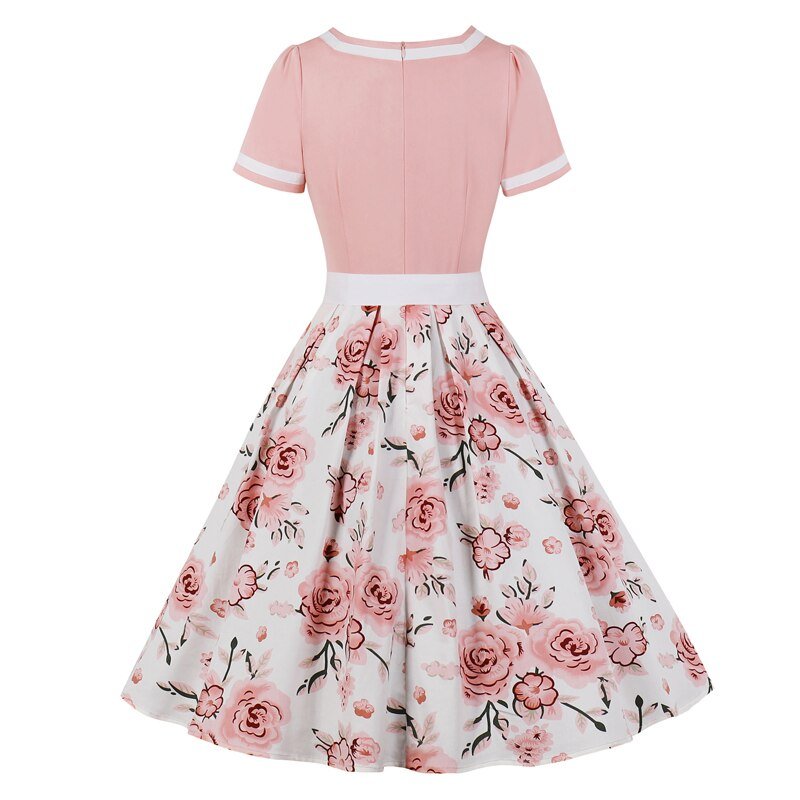 Années 60 Robe Évasée Fleurs Rock A Billy - Ma Penderie Vintage