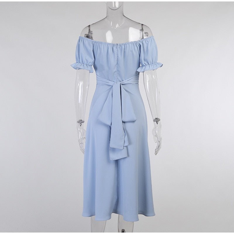 Années 60 Robe Midi Épaules Tombantes Rétro - Ma Penderie Vintage