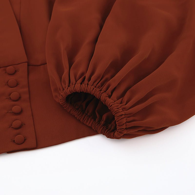 Années 70 Chemisier Manches Bouffantes Rétro Ossie - Ma Penderie Vintage