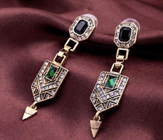 Années 20 Boucles d'oreilles Pendantes Art Deco Gatsby - Ma Penderie Vintage