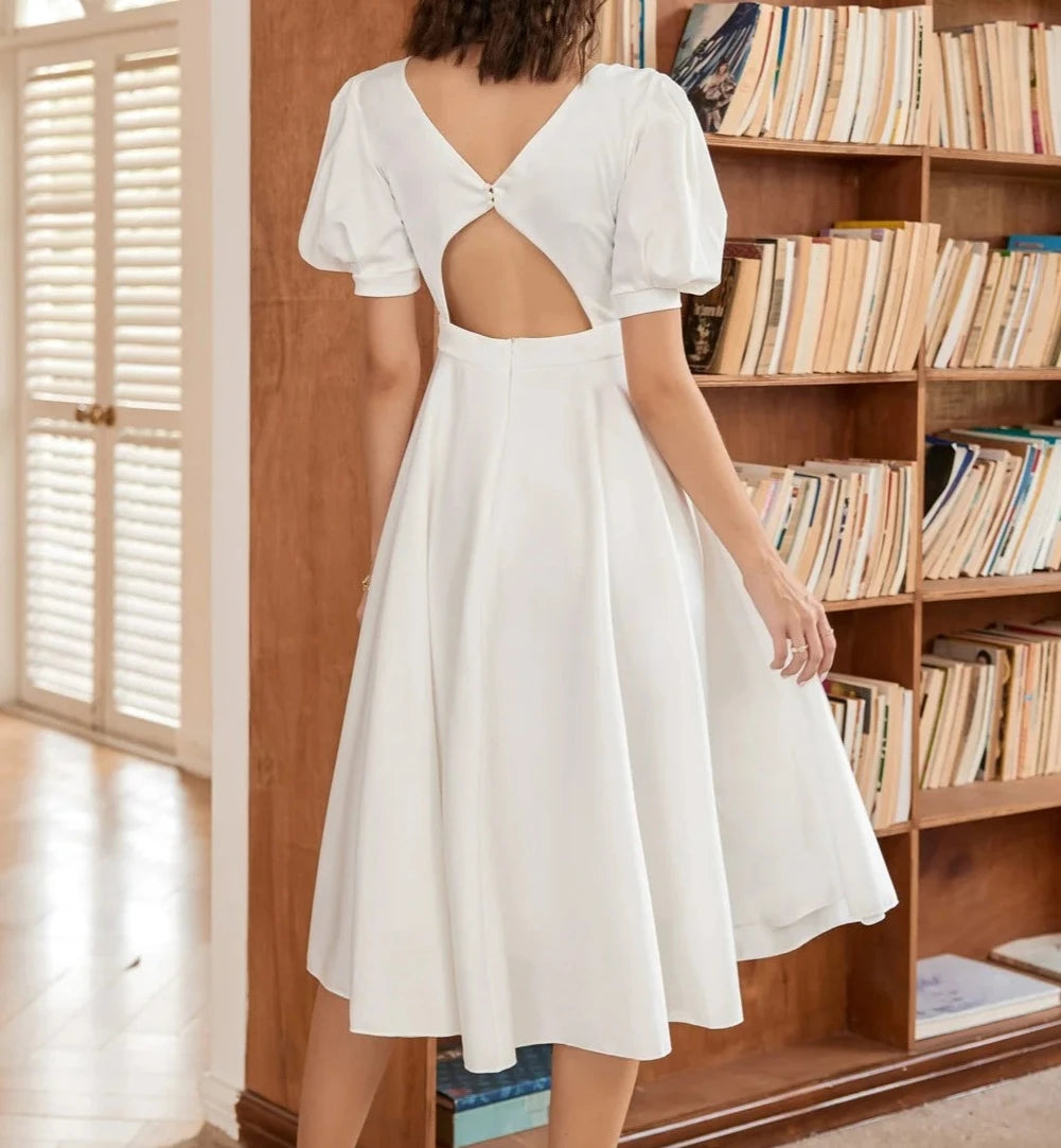 <tc>1960's</tc> Classic Flared Dress <tc>M</tc>Balloon Hips