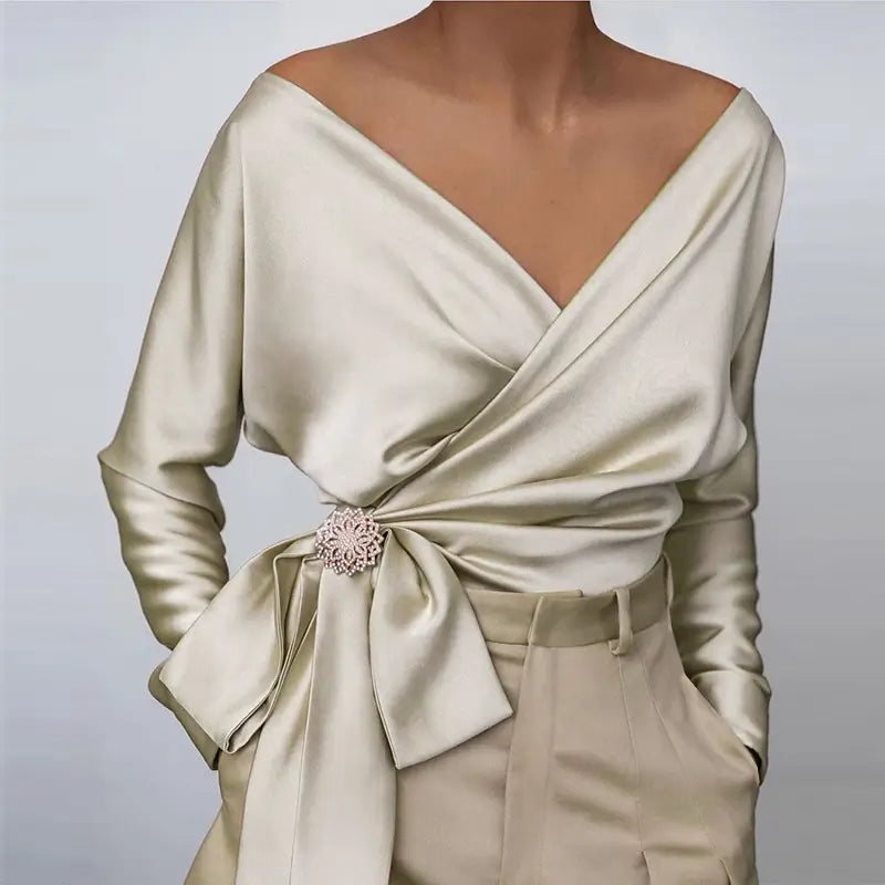 Années 40 Blouse Style Portefeuille Glamour - Ma Penderie Vintage
