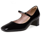 <tc>Años 60</tc> Zapatos retro de cuero Mary Jane