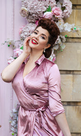 <tc>1940's</tc> Romantic Velvet Wrap Dress