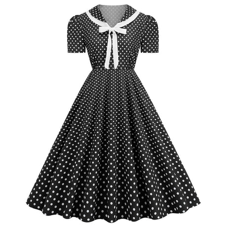 Années 50 Robe Évasée Imprimé Rockabilly - Ma Penderie Vintage