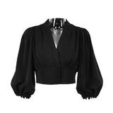 <tc>1970's</tc> Retro Ossie Puff Sleeve Blouse