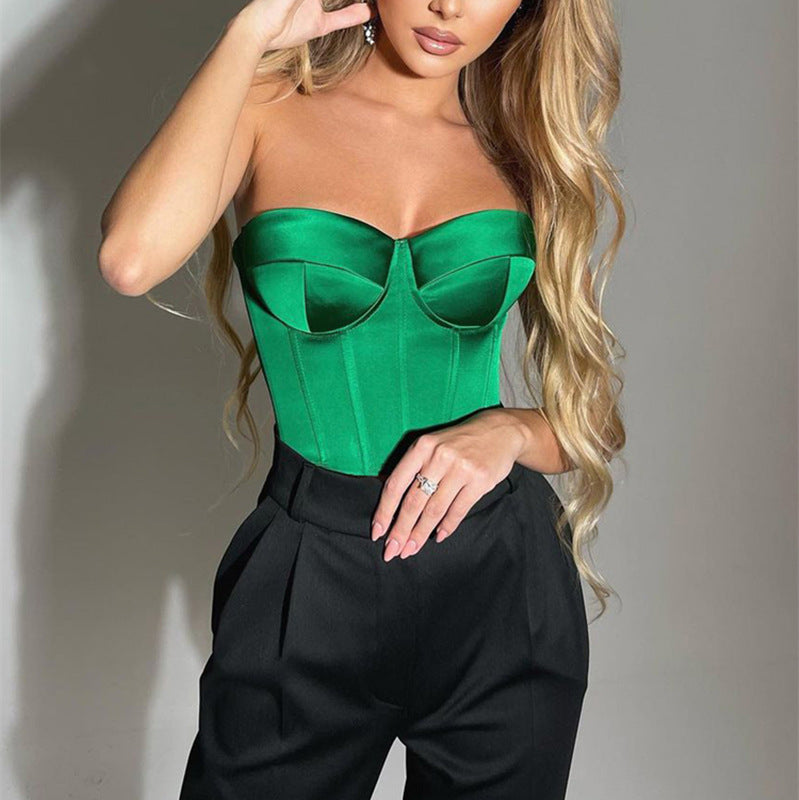 <tc>1980's</tc> Satin Pin Up Evening Bustier