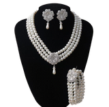 <tc>1920's</tc> Gatsby Pearl and Rhinestone Necklace