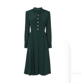 <tc>1940's</tc> Polka Dot And Beaded Day Dress