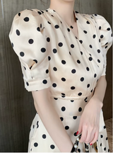 <tc>1950's</tc> Monroe Polka Dot Evening Dress