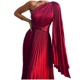 <tc>1980's</tc> Asymmetrical Pleated Dress <tc>Glamour</tc>