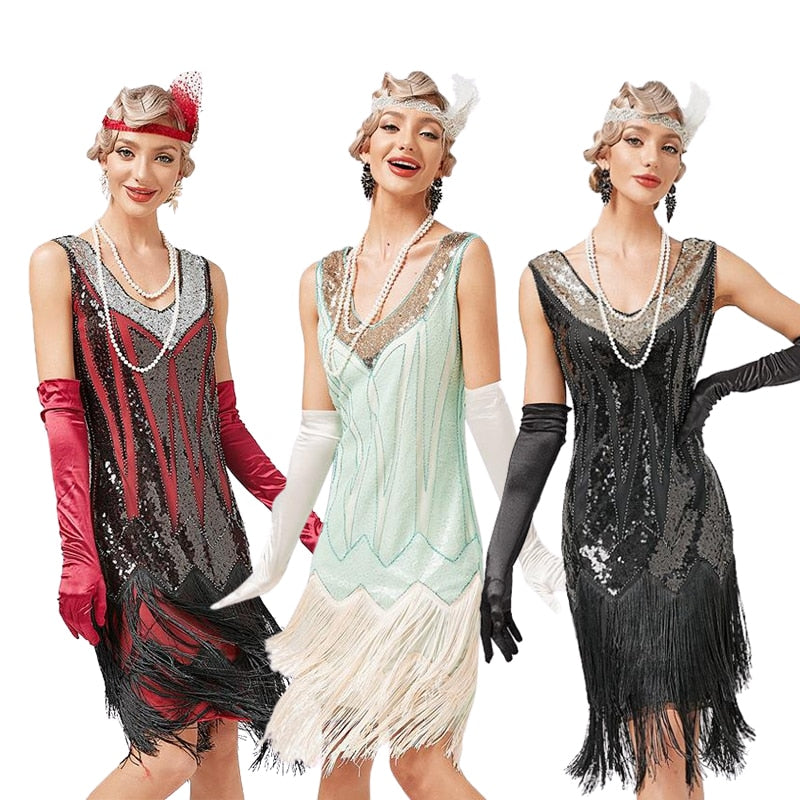 Années 20 Robe De Soirée Gatsby Franges – Ma Penderie Vintage