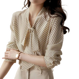 <tc>1970's</tc> Polka Dot Printed Blouse <tc>L</tc>a Parisienne