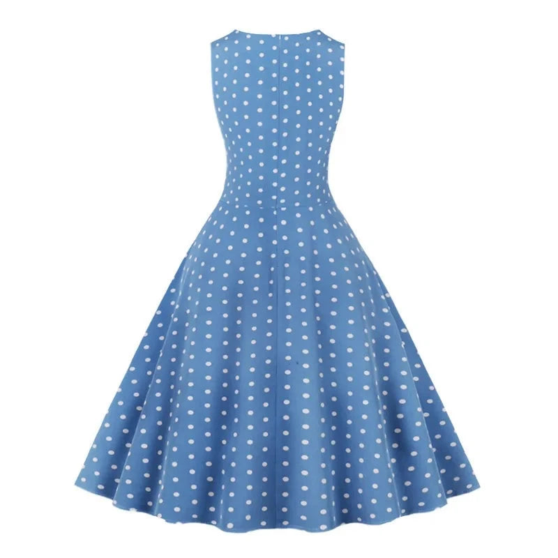 Années 50 Robe De Jour Imprimé À Pois Lucille - Ma Penderie Vintage