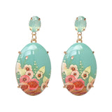 Années 40 Boucles d'oreilles Fleur Orientale