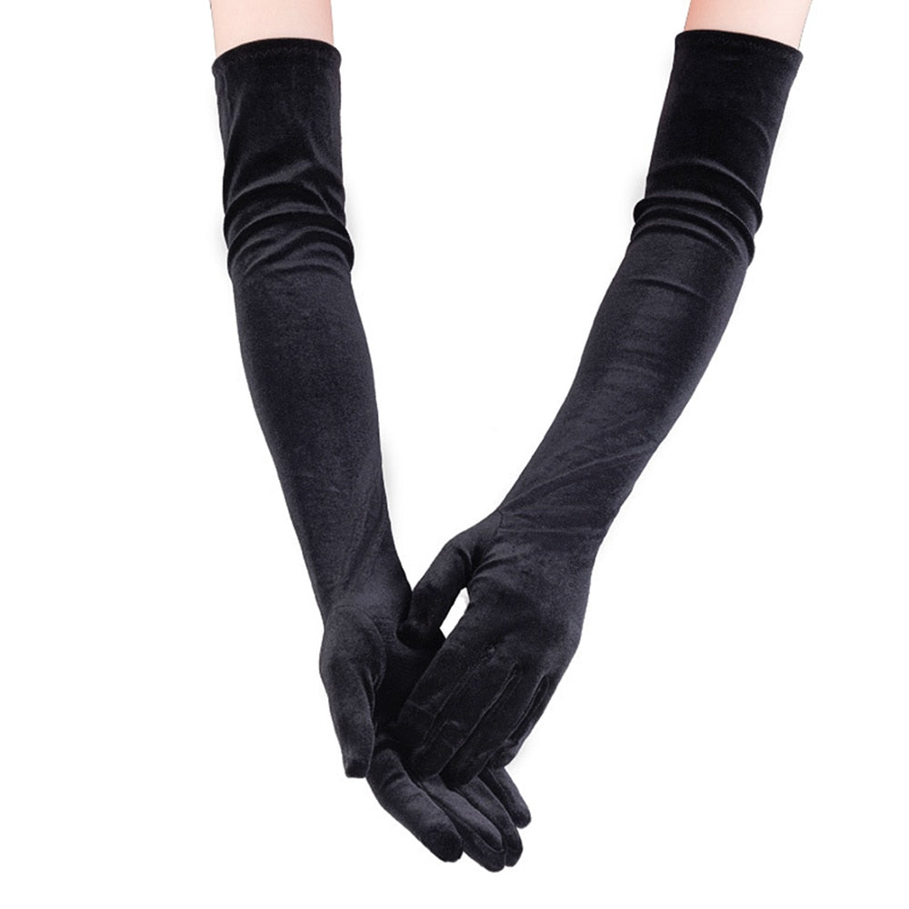 Années 50 Gants Longs Velours Glamour