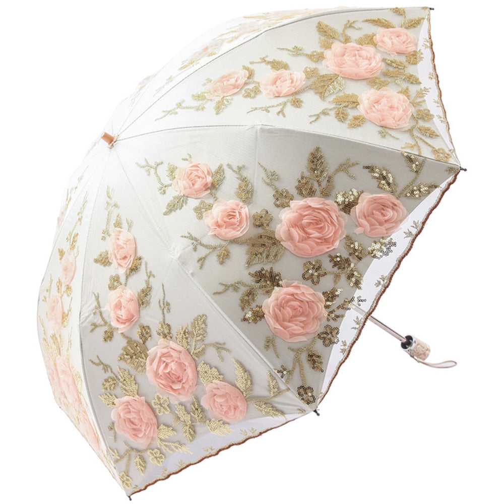 Années 30 Parapluie Romantique Broderie Fleur - Ma Penderie Vintage