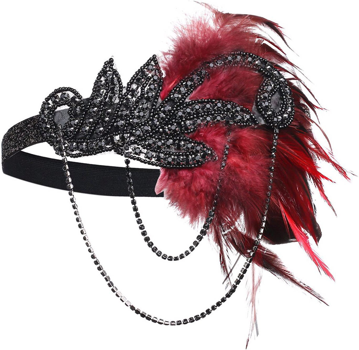 Années 20 Headband Charleston Paillettes et Plumes