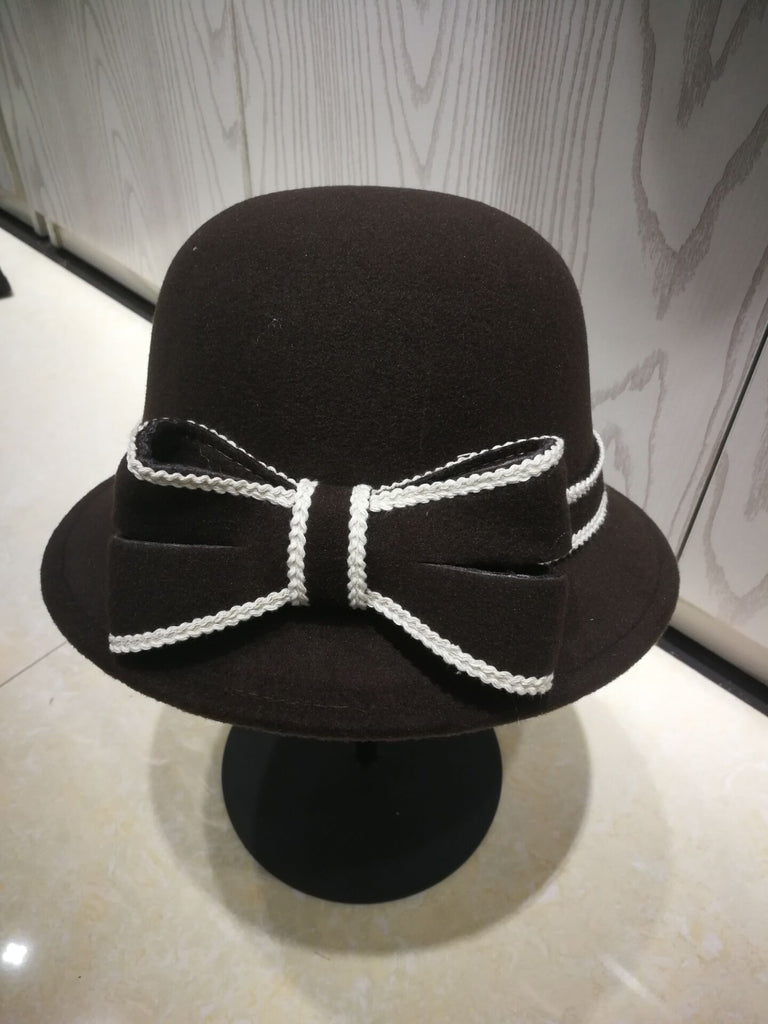 Années 60 Rétro Derby Chapeau nœud bicolore