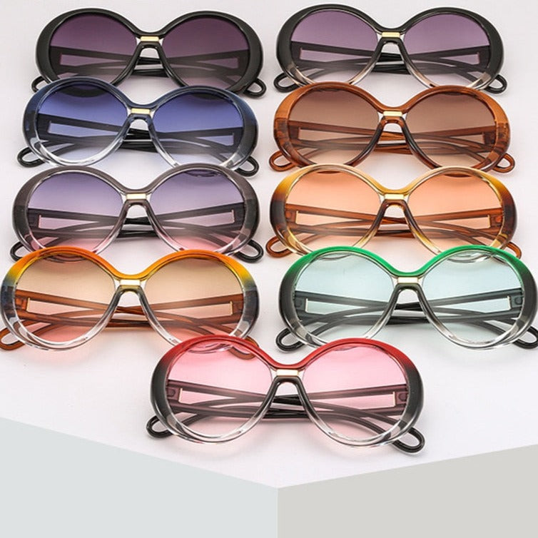 Années 70 Lunettes de Soleil Arrondies Verres Fumés