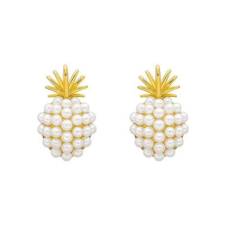 Années 40 Boucles d'oreilles Vintage Ananas Perle