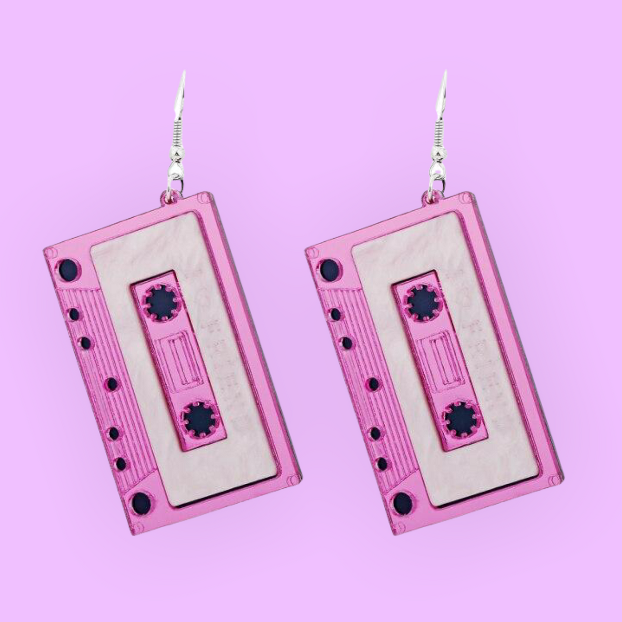 <tc>1960's</tc> Rock Music Cassette Earrings a Billy