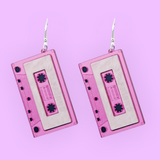 <tc>1960's</tc> Rock Music Cassette Earrings a Billy