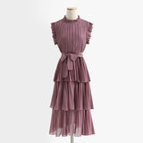 <tc>1980's</tc> Dress <tc>M</tc>idi Pleated <tc>M</tc>Butterfly hips