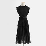 <tc>1980's</tc> Dress <tc>M</tc>idi Pleated <tc>M</tc>Butterfly hips