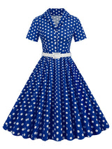 Années 50 Robe Évasée À Pois Rétro Mad Men - Ma Penderie Vintage