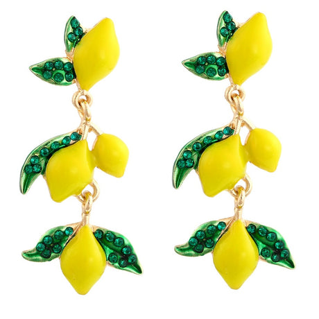 Années 40 Boucles d'Oreilles Pendantes Citron Amalfi