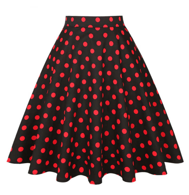 <tc>1950's</tc> Pin Up Polka Dot Circle Skirt