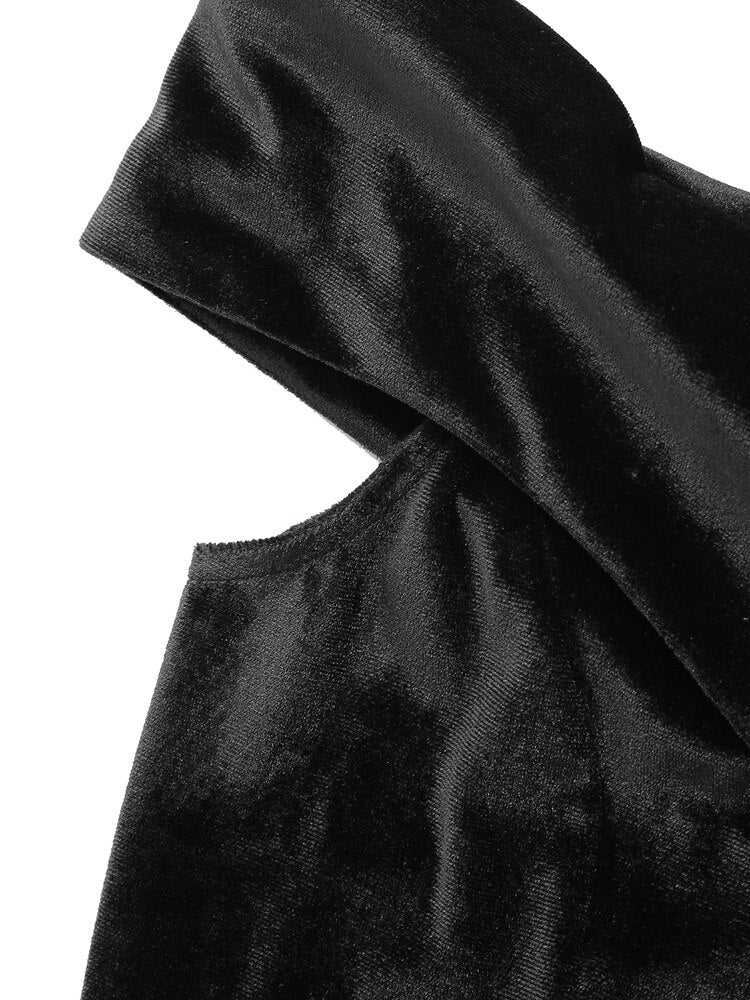 Années 50 Robe de Soirée Velours Épaules Tombantes - Ma Penderie Vintage