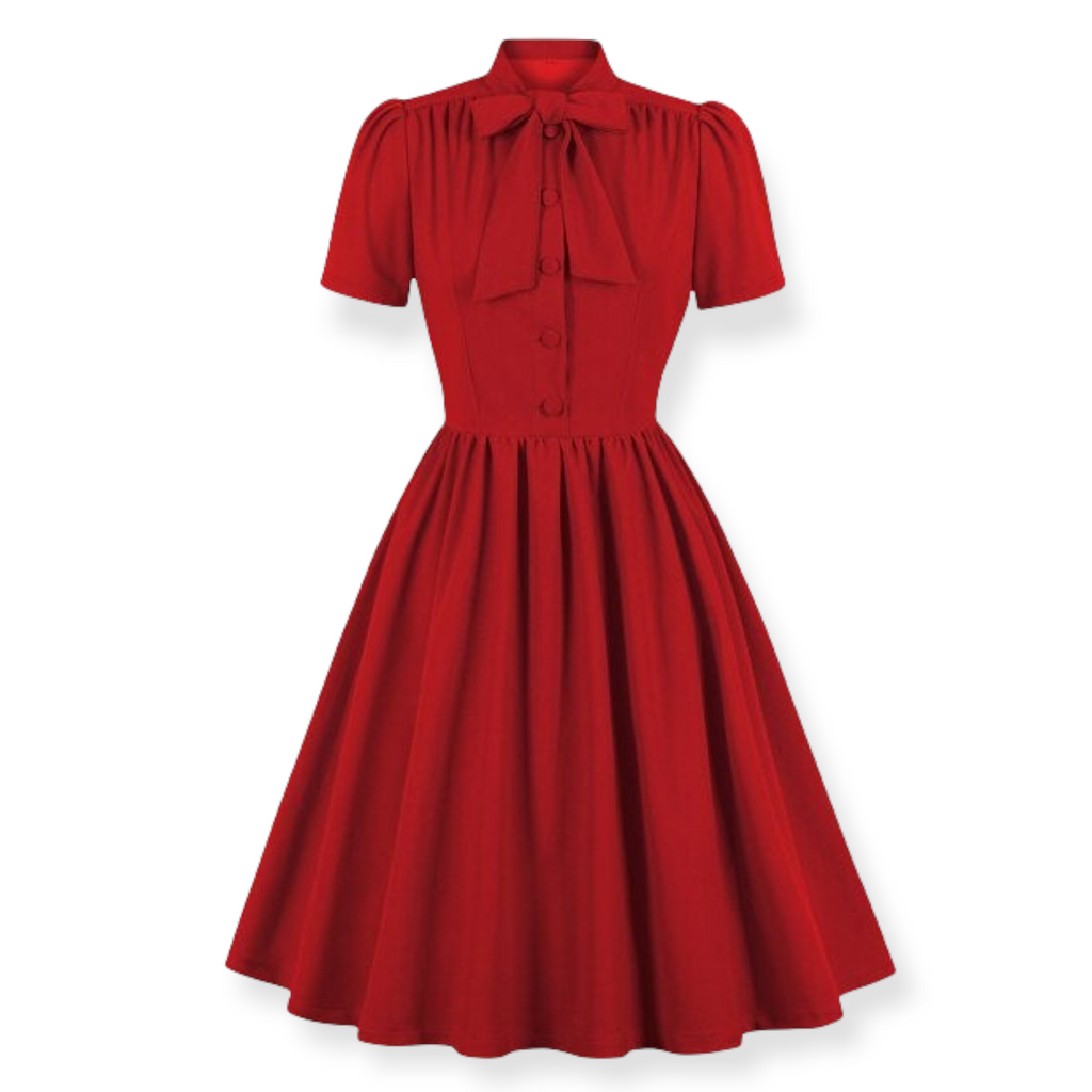 Années 60 Robe Évasée Rétro La Parisienne Rouge - Ma Penderie Vintage