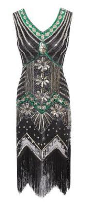 <tc>1920's</tc> Retro Gatsby Sequin Evening Dress <tc>L</tc>e <tc>M</tc>beautiful