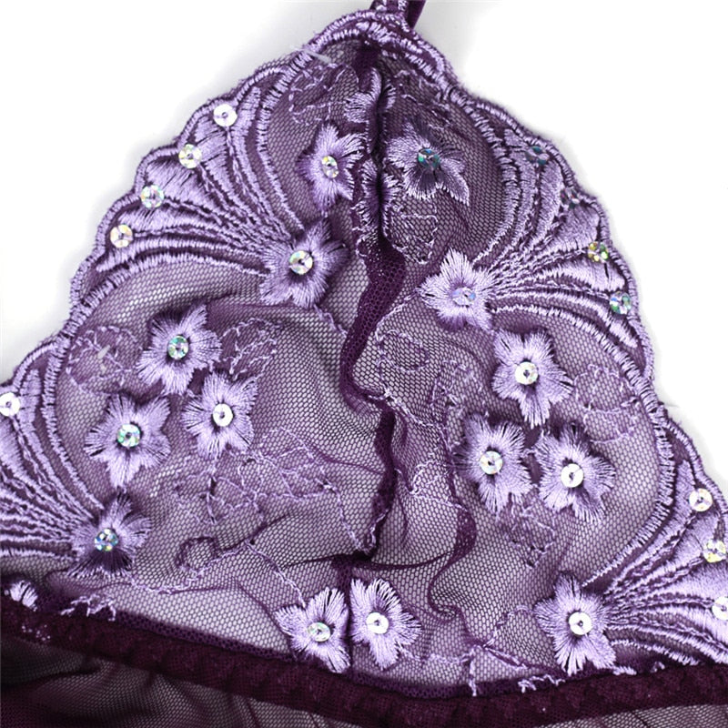 Années 60 Nuisette Babydoll Lingerie Grande Taille Violet - Ma Penderie Vintage